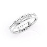 1.00 TCW Round Cut Moissanite Wedding Band for her Mapple Gems
